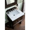 James Martin Vanities Balmoral 26in Single Vanity, Antique Walnut w/ 3 CM Arctic Fall Solid Surface Top 150-V26-ANW-3AF